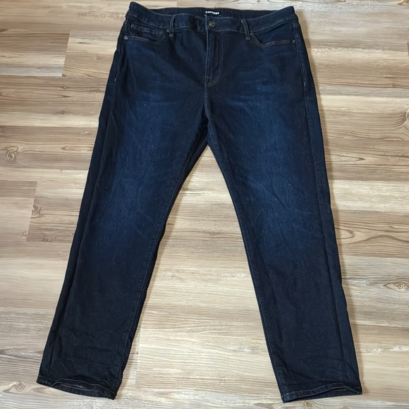 Express Mens Athletic Slim Jeans Straight Dark wash Size 36 X 30 Stretch denim - Picture 3 of 9
